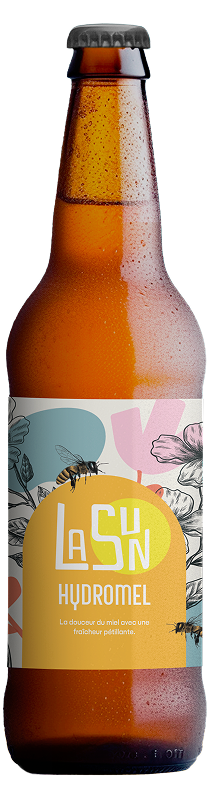 Bouteille d’hydromel artisanal LASUN – boisson au miel, fraîche et pétillante, brasserie locale à Montauban