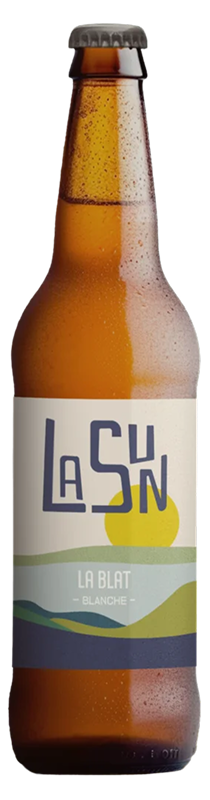 Bouteille de bière LASUN – La Blat, bière blanche artisanale brassée à Montauban