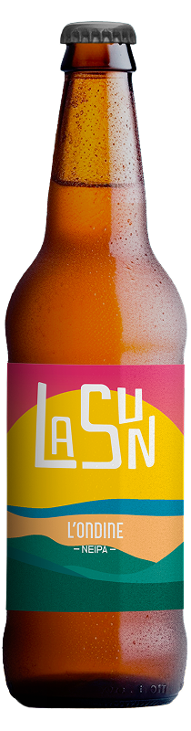 Bouteille de bière artisanale LASUN – L’Ondine, NEIPA fruitée, brasserie locale de Montauban